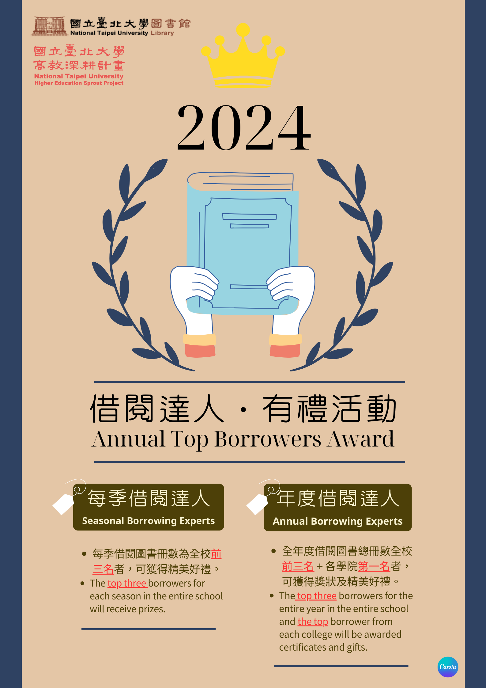 【活動】2024年借閱達人有禮活動開跑！”2024 Annual Top Borrowers Award” event is coming